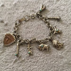 Easy clip-on Minnesota silver charm bracelet